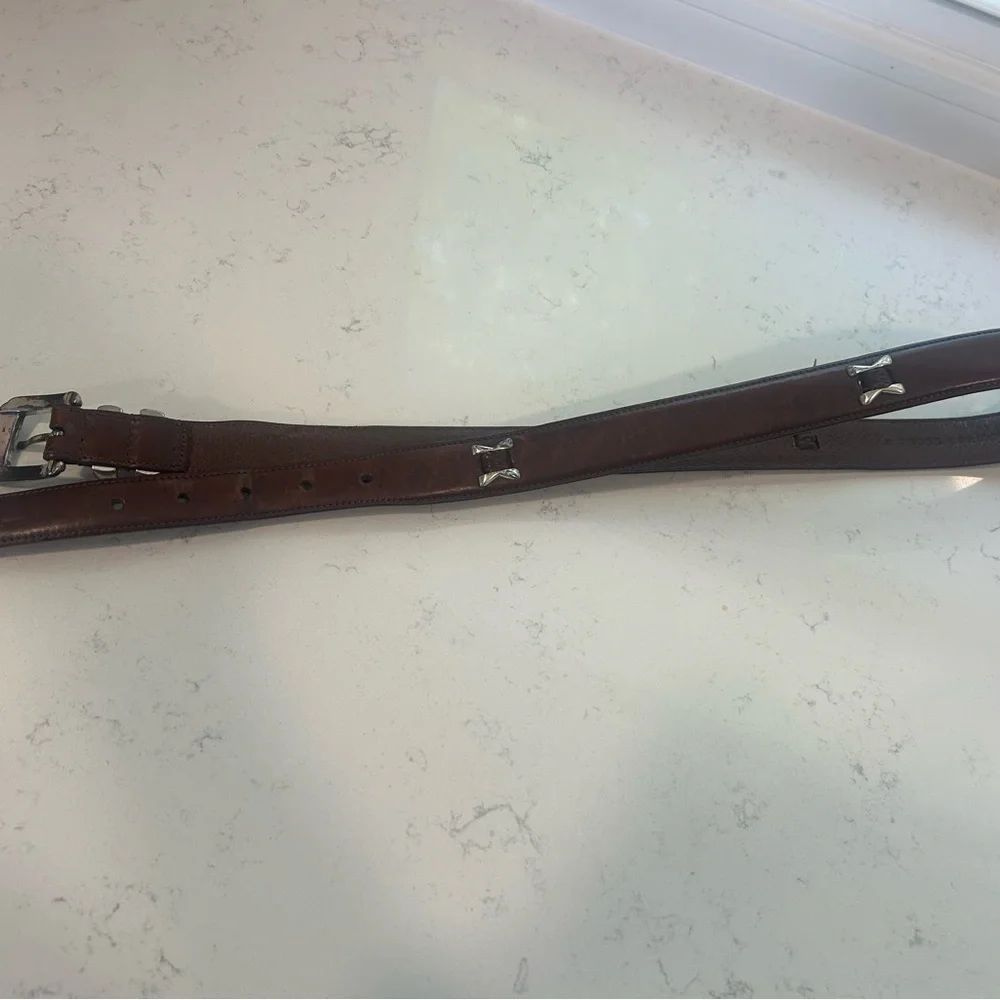 Vintage PGA Brown Leather Belt with Silver‎ Buckle